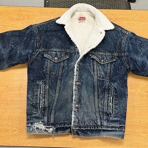 Levi's men' Dark Blue Sherpa-Lined Denim Jacket